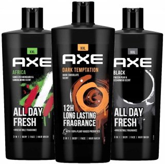 Veľká sada sprchových gélov Axe Dark Temptation Black and Africa 3x 700ml